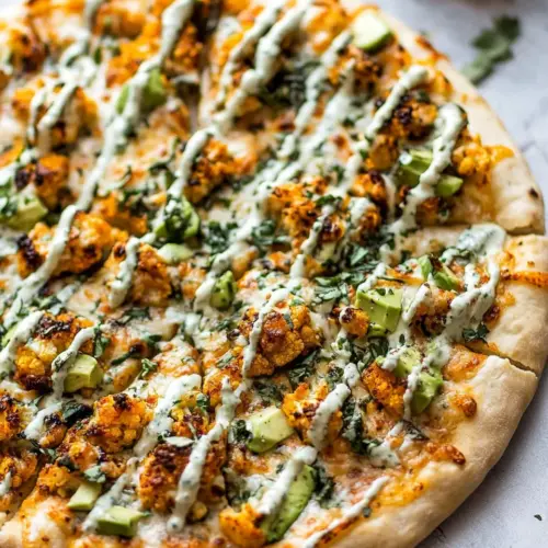 Buffalo Roasted Cauliflower Pizza