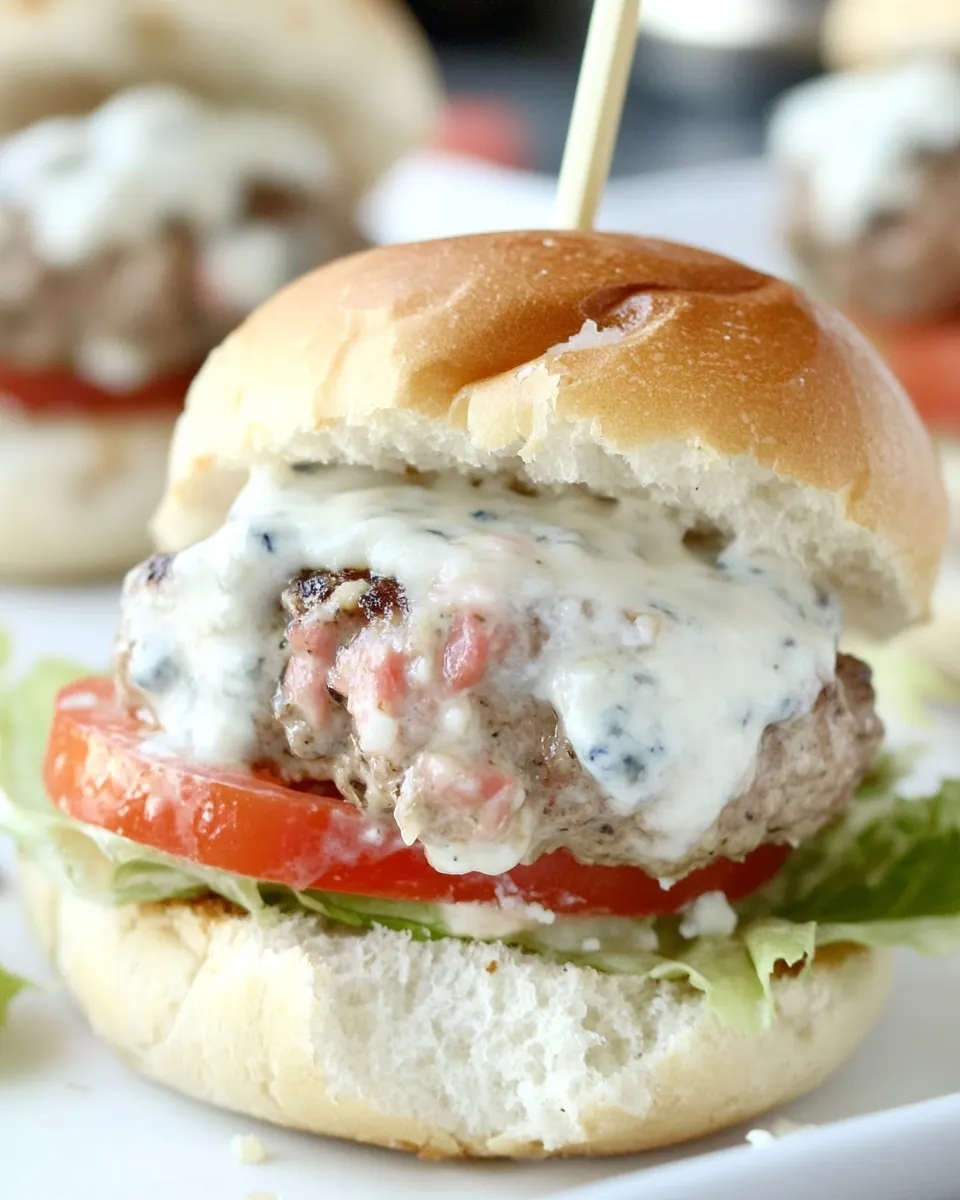 Burger Sliders with Blue Cheese