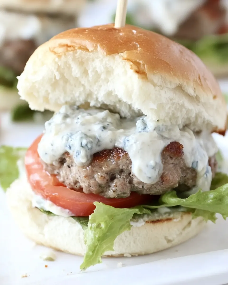 Burger Sliders with Blue Cheese