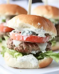 Burger Sliders with Blue Cheese