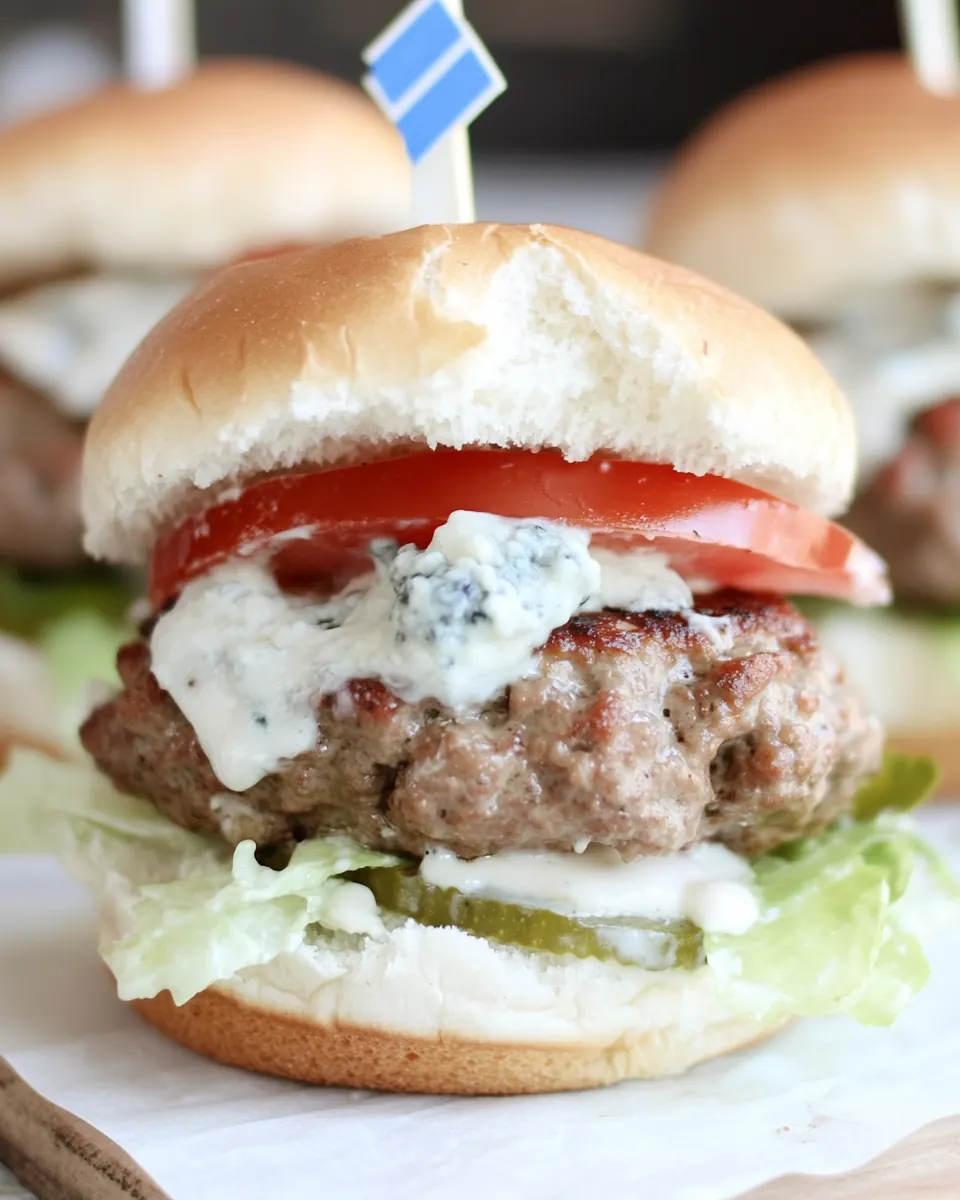 Burger Sliders with Blue Cheese