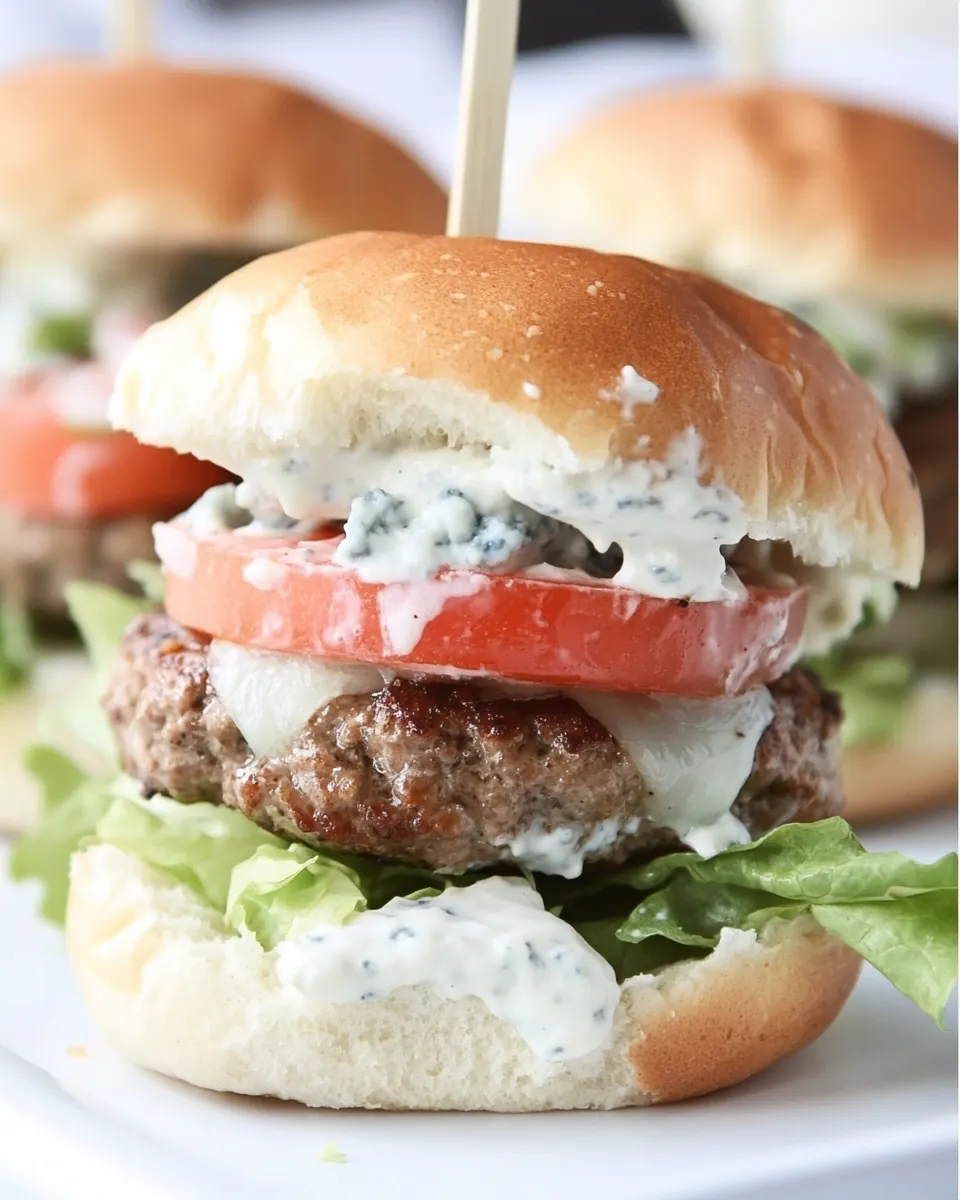 Burger Sliders with Blue Cheese