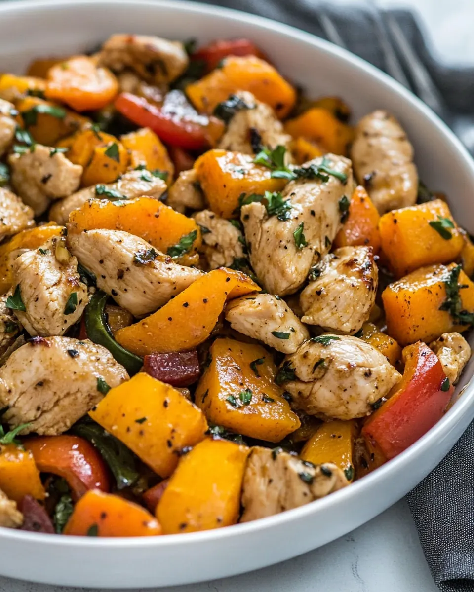 Butternut Squash Ginger Chicken Stir Fry