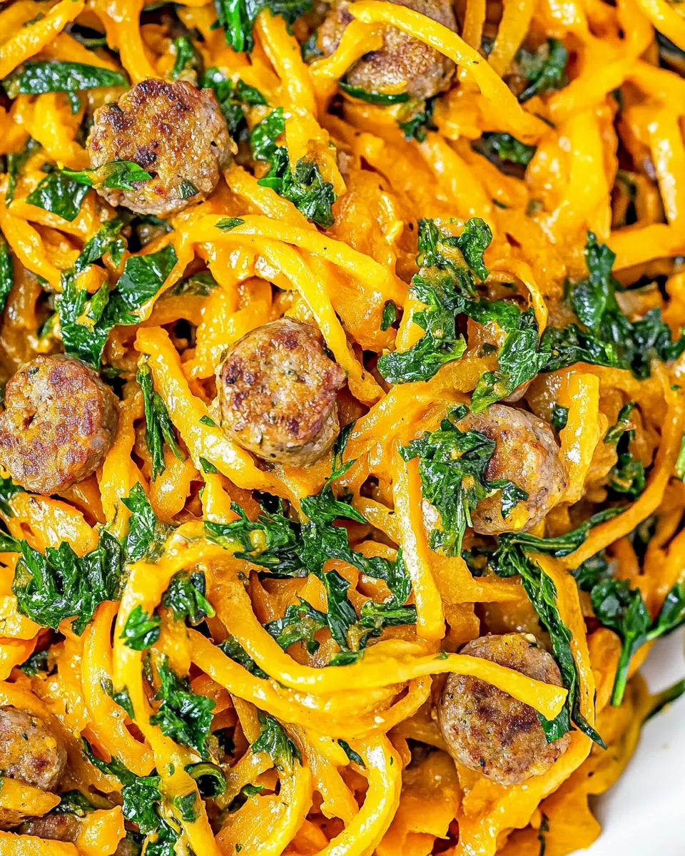 Butternut Squash Noodles with Sausage