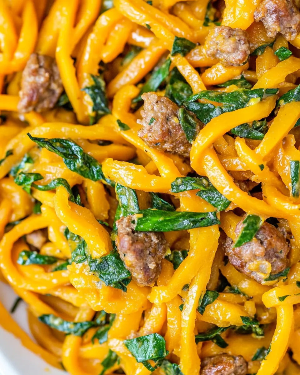 Butternut Squash Noodles with Sausage