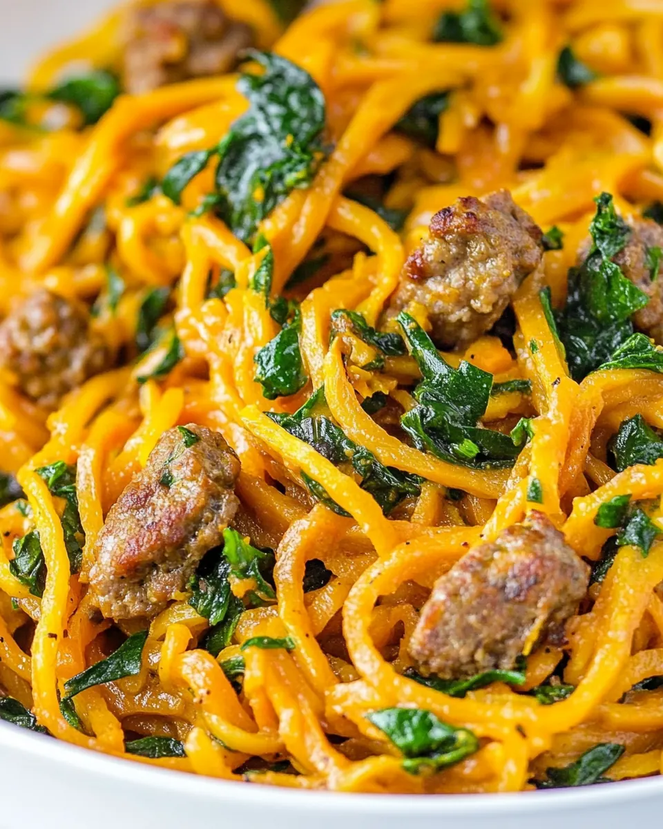 Butternut Squash Noodles with Sausage