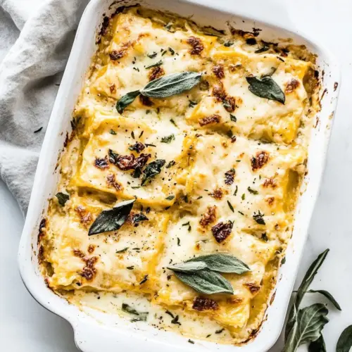 Butternut Squash and Sun Dried Tomato White Lasagna