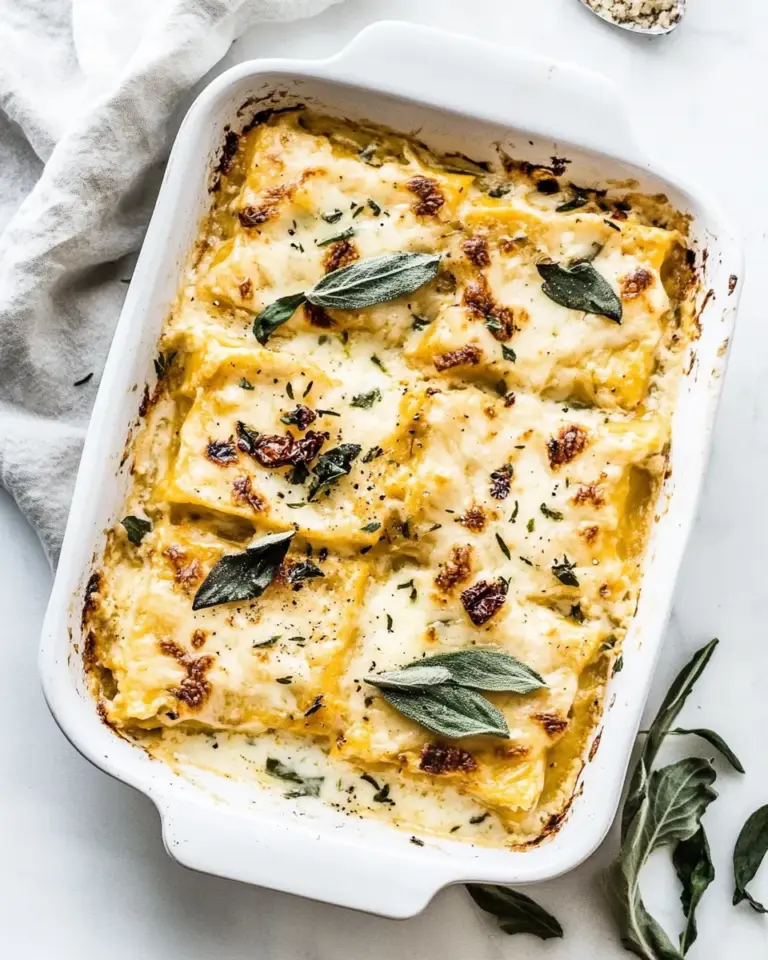 Butternut Squash and Sun Dried Tomato White Lasagna