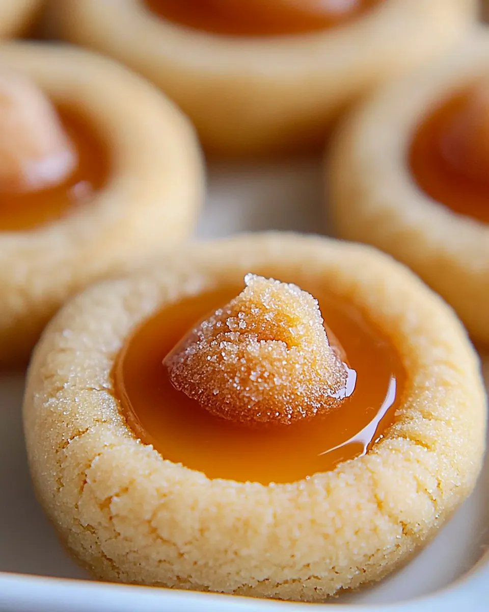 Butterscotch Shortbread Thumbprint Cookies