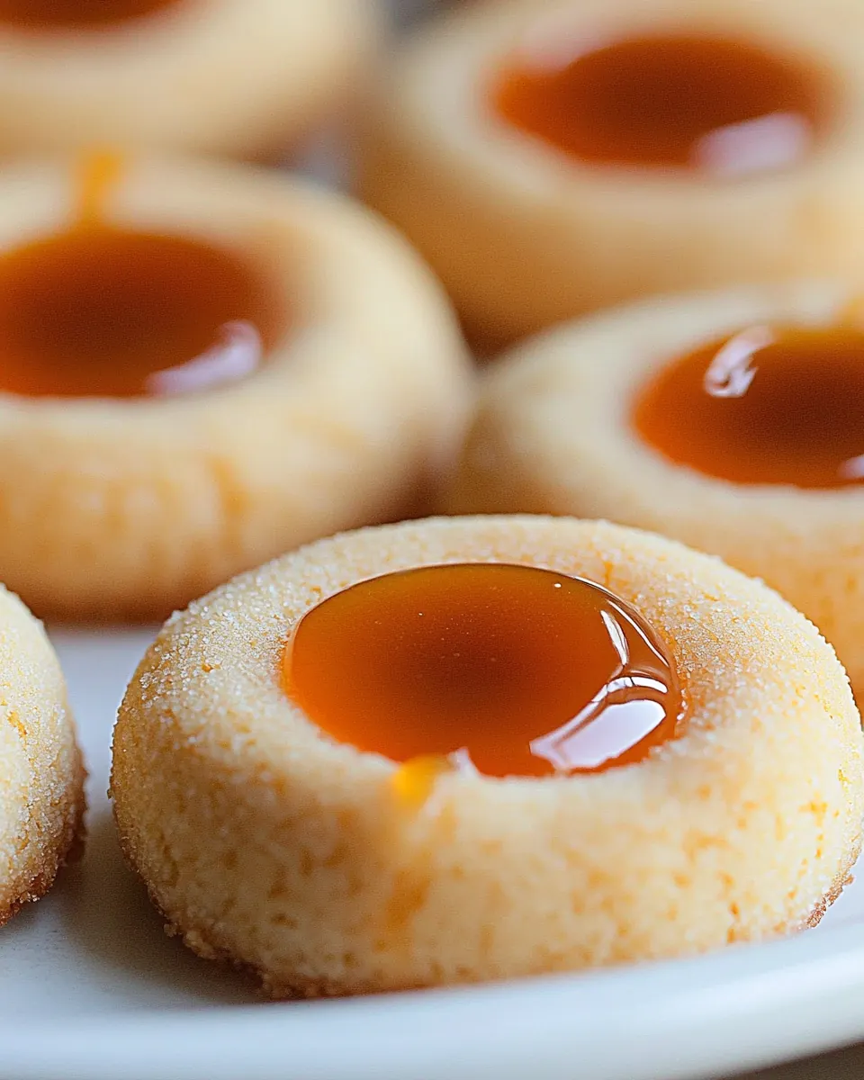 Butterscotch Shortbread Thumbprint Cookies