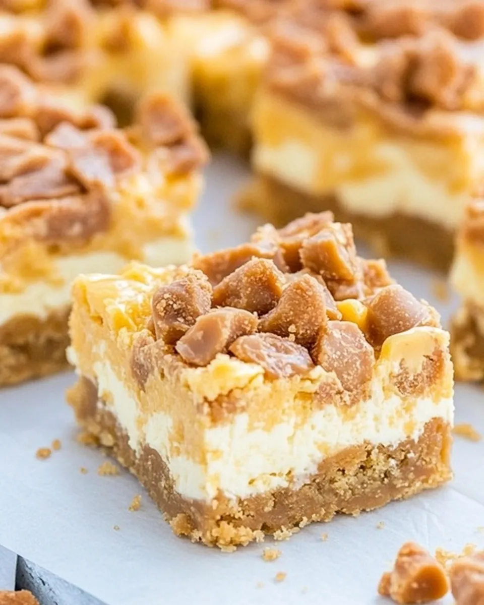 Butterscotch Toffee Cheesecake Bars