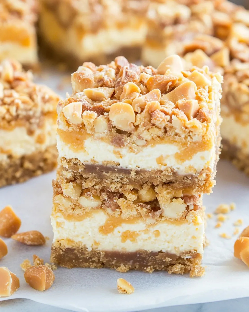 Butterscotch Toffee Cheesecake Bars