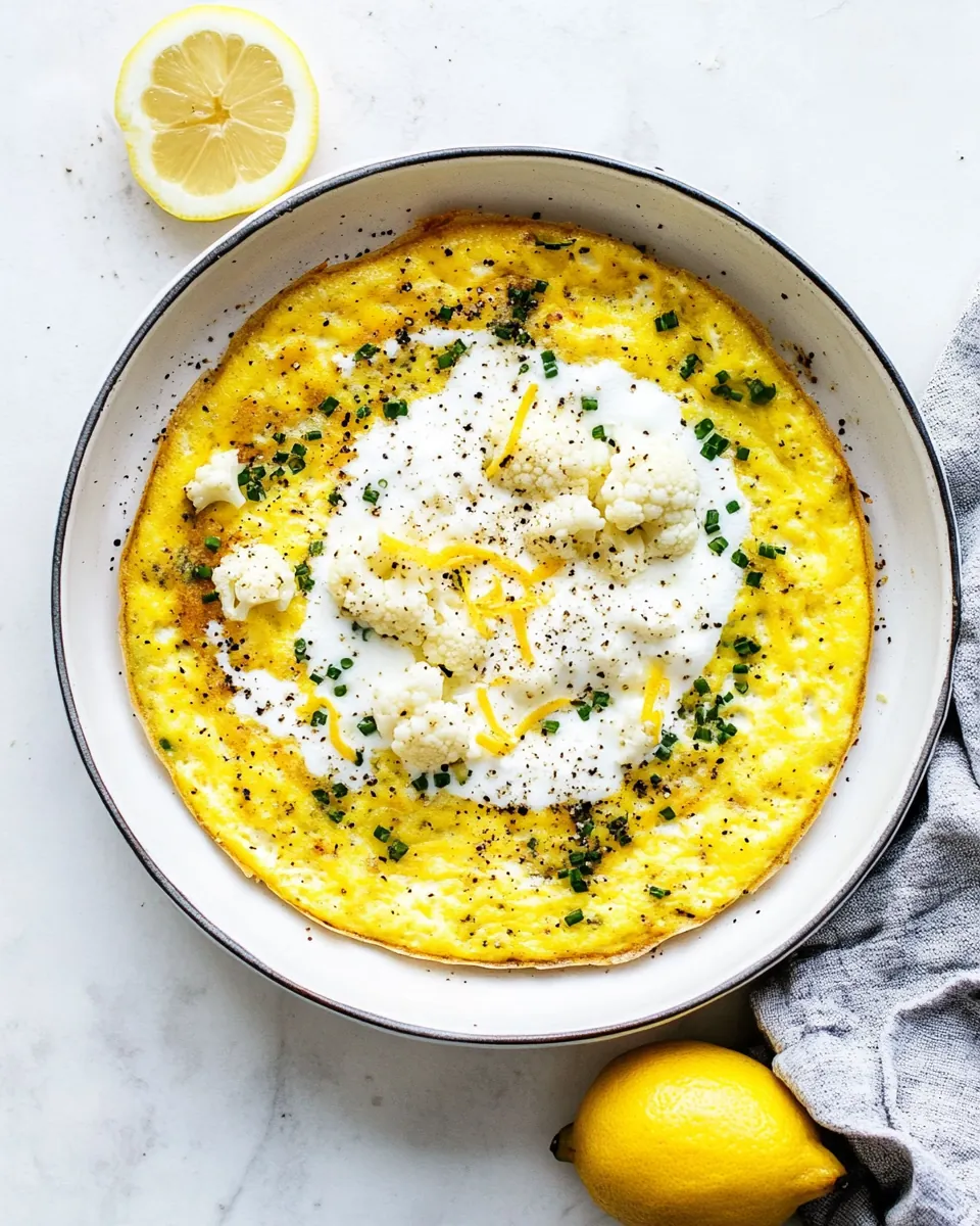 Cacio e Pepe Frittata with Cauliflower and Lemony Yogurt