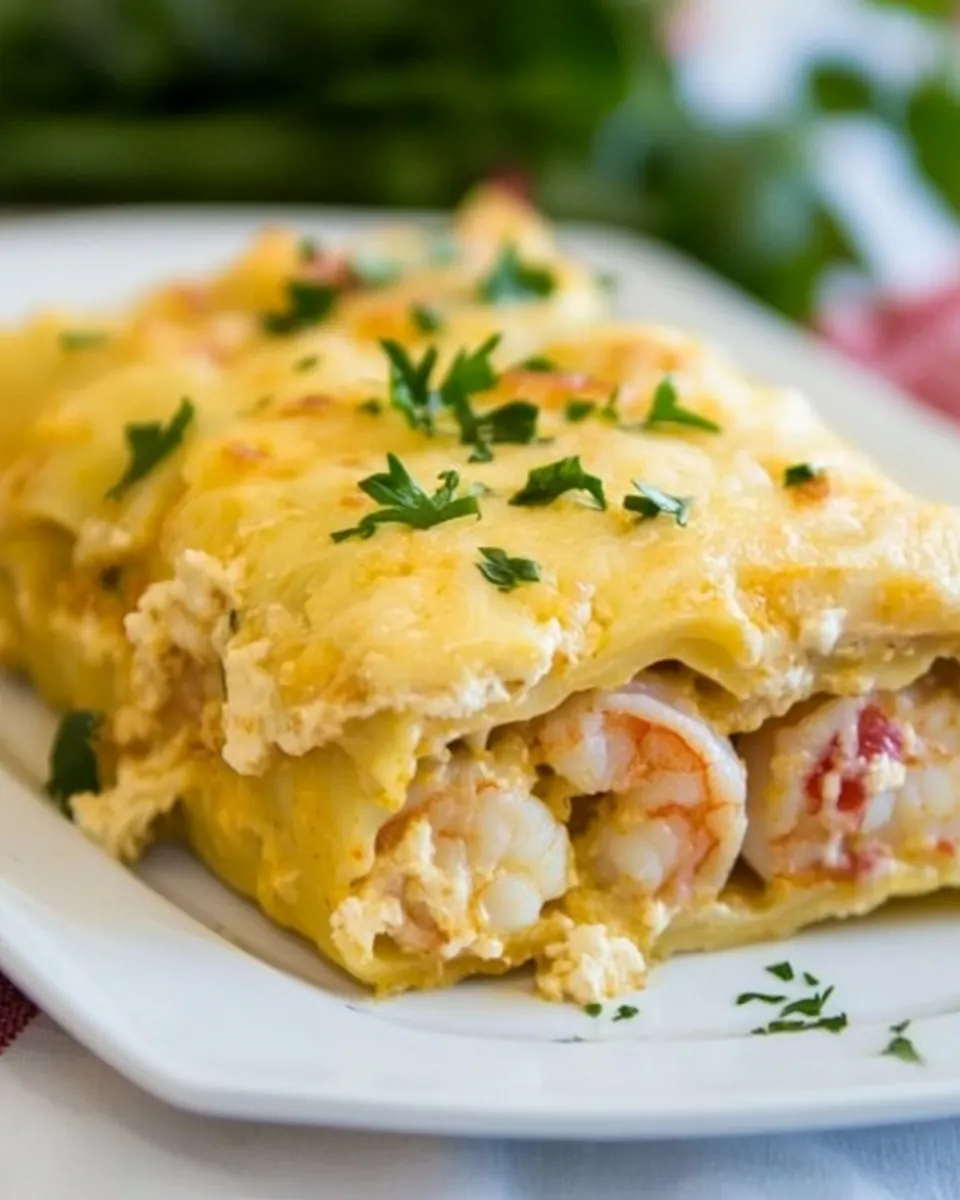 Cajun Shrimp Lasagna Roll Ups