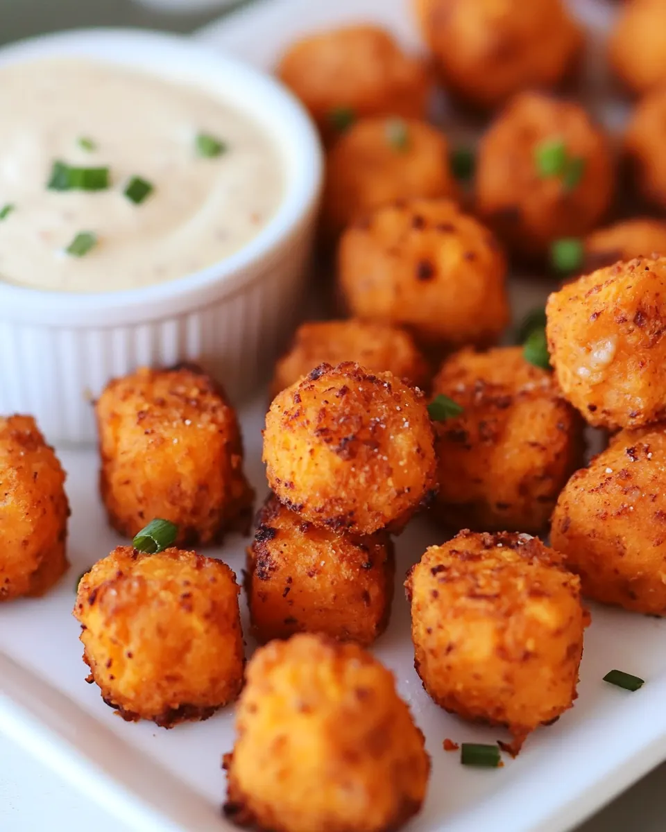 Cajun Sweet Potato Tots with Creamy Dip
