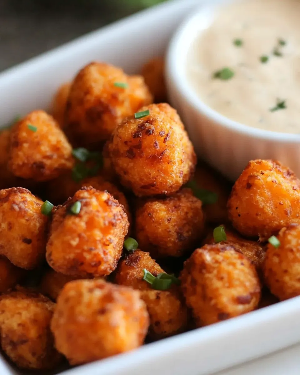 Cajun Sweet Potato Tots with Creamy Dip