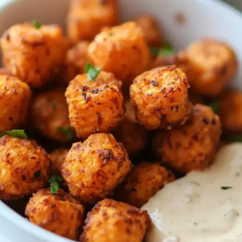 Cajun Sweet Potato Tots with Creamy Dip