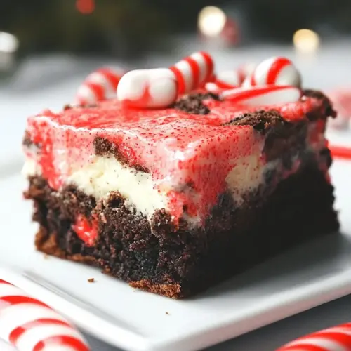Candy Cane Oreo Cheesecake Brownies