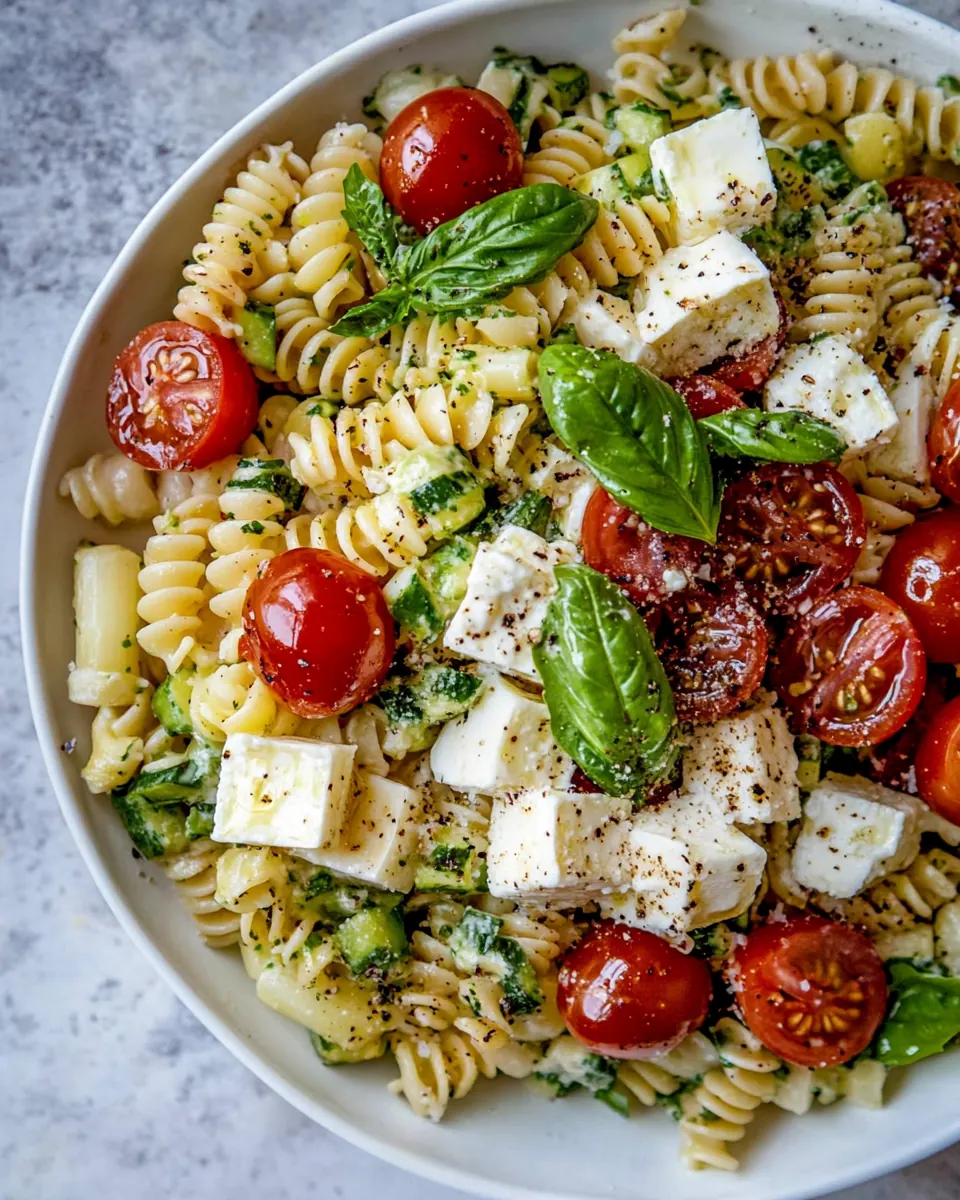 Caprese Caesar Pasta Salad