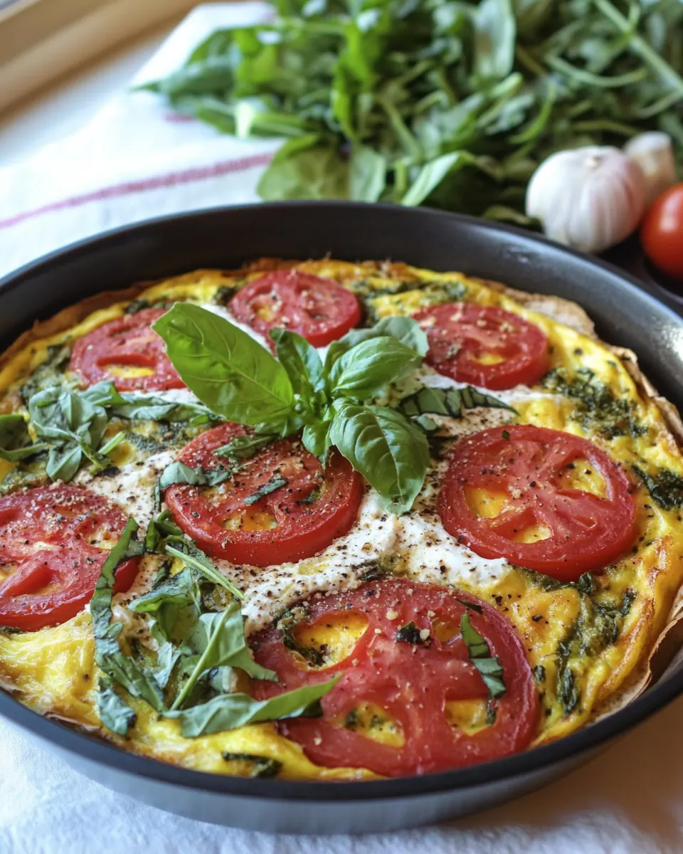 Caprese Frittata with Arugula