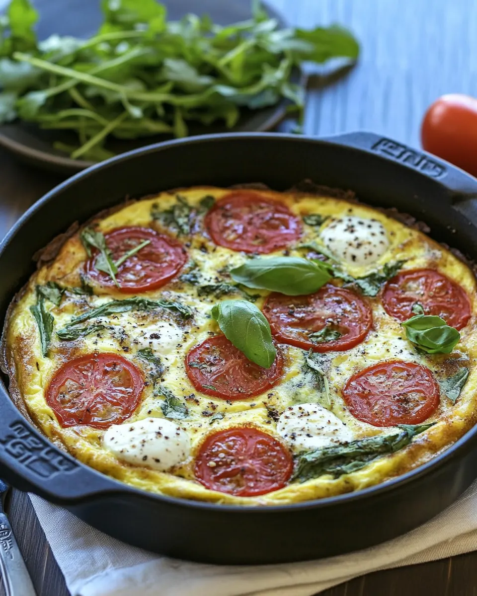 Caprese Frittata with Arugula