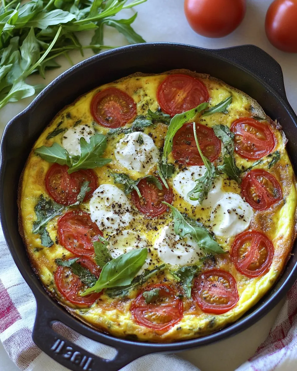 Caprese Frittata with Arugula