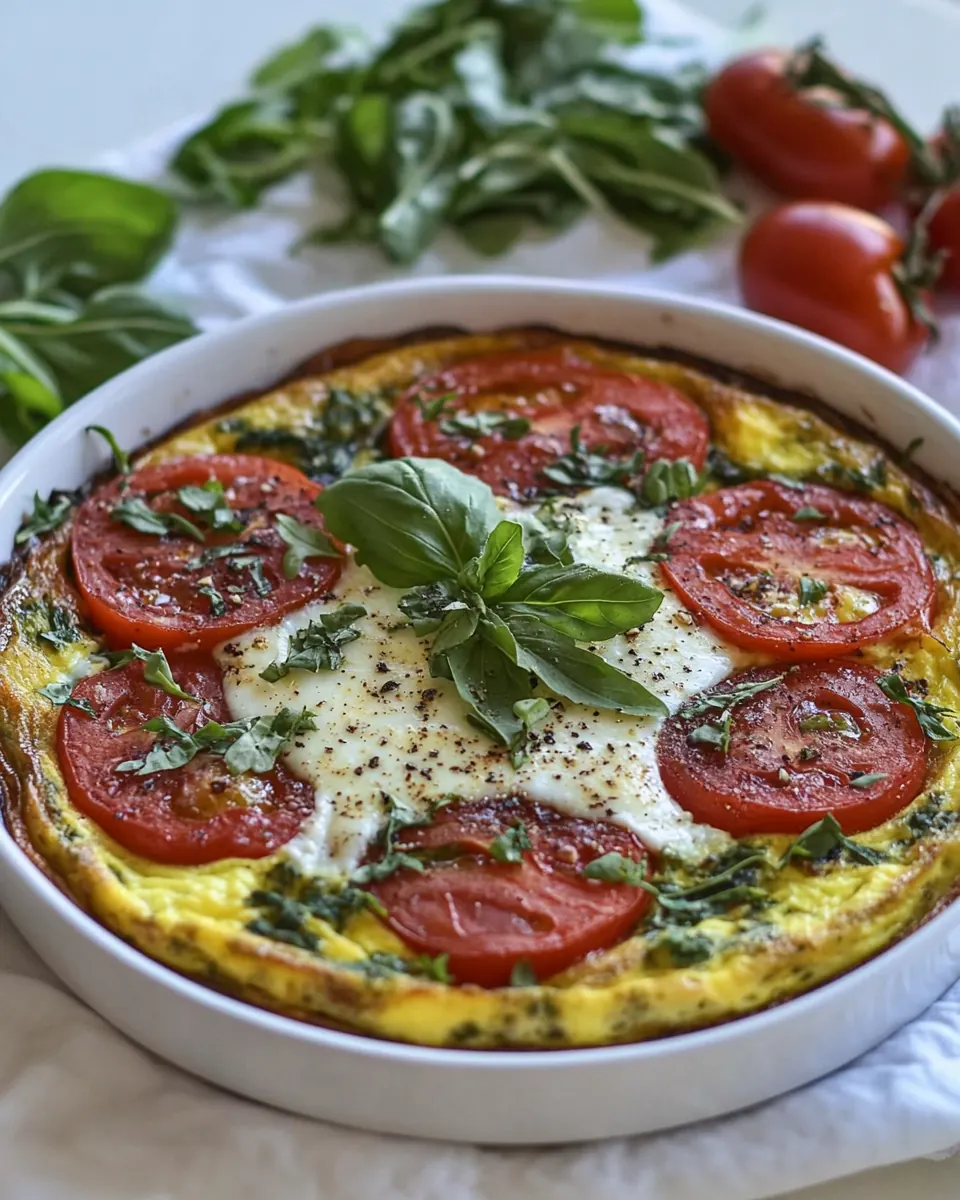 Caprese Frittata with Arugula