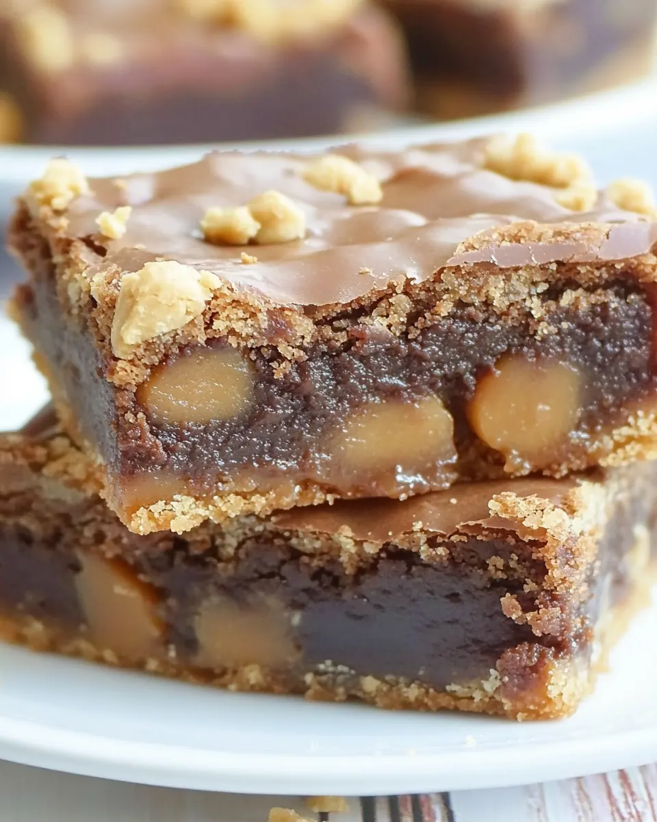 Caramel Brownie Peanut Butter Cookie Bars