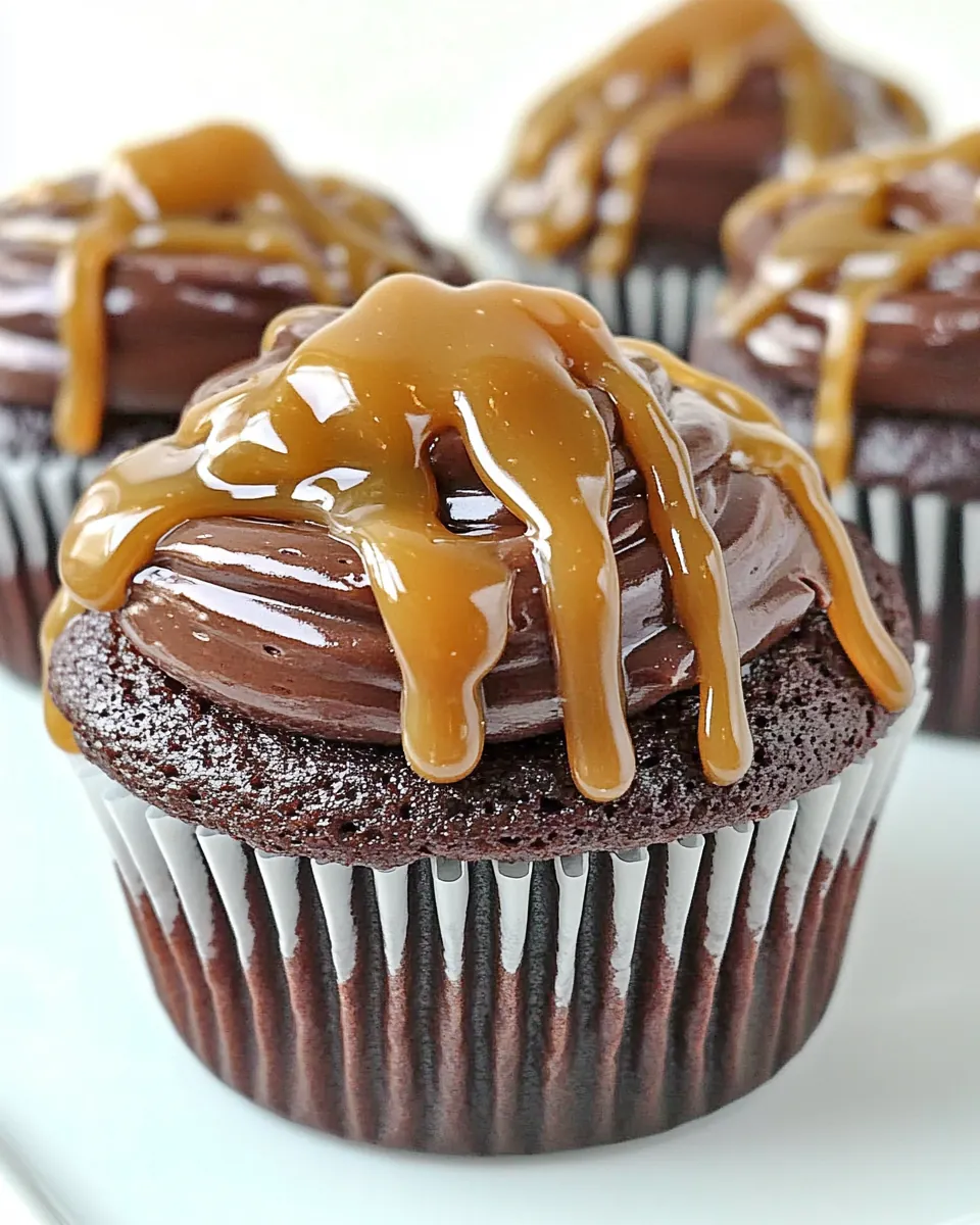 Caramel Filled Chocolate Cupcakes