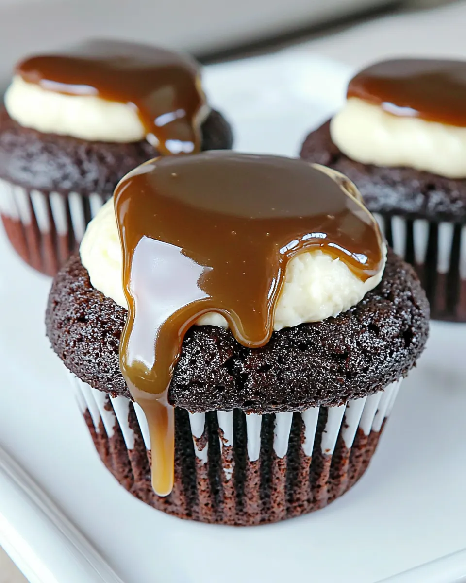 Caramel Filled Chocolate Cupcakes