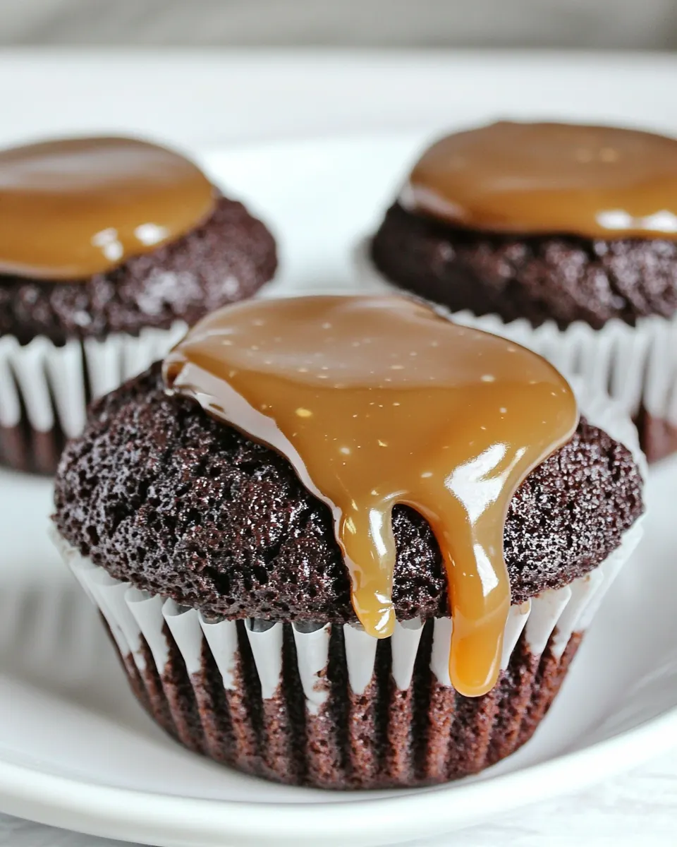 Caramel Filled Chocolate Cupcakes