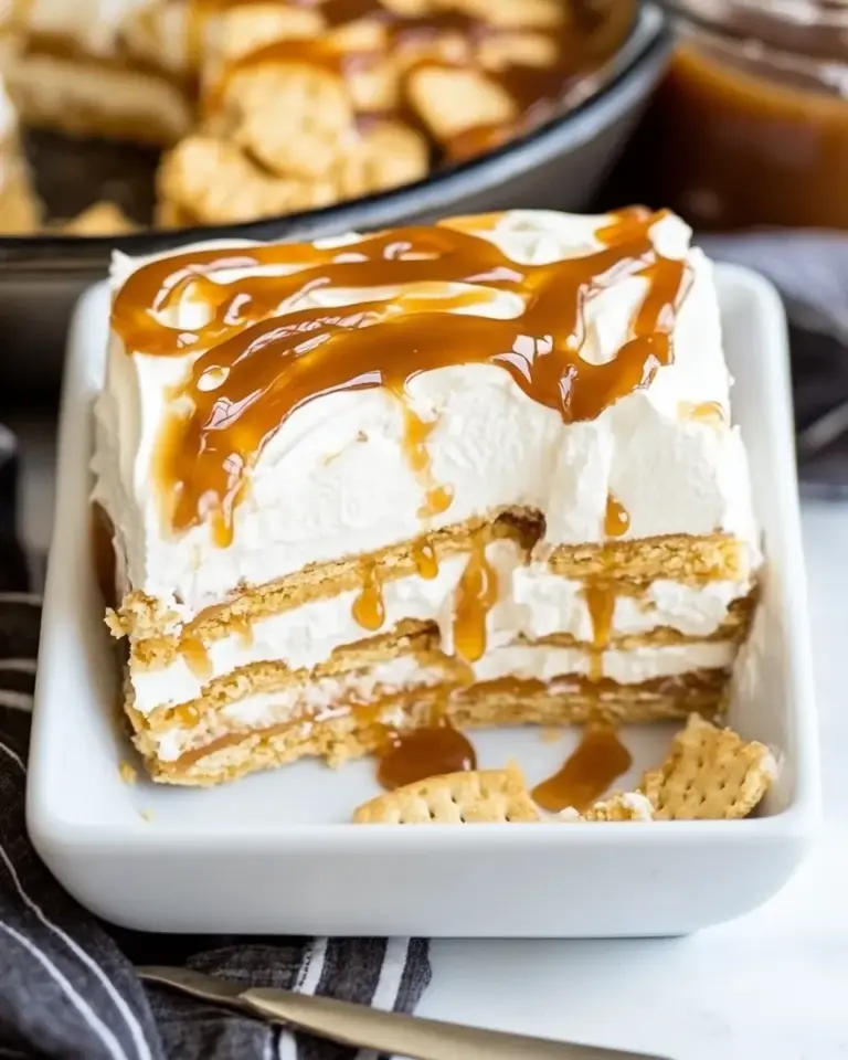 Caramel Ritz Cracker Icebox Dessert