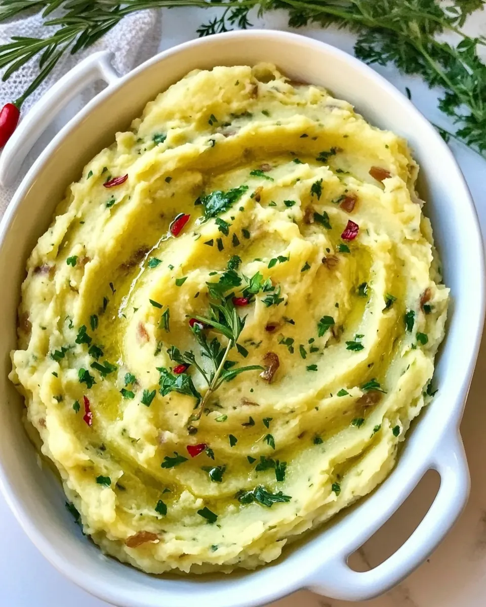 Caramelized Onion Mashed Potatoes with Greek Yogurt