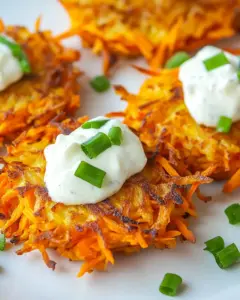Carrot Latkes with Yogurt Sauce