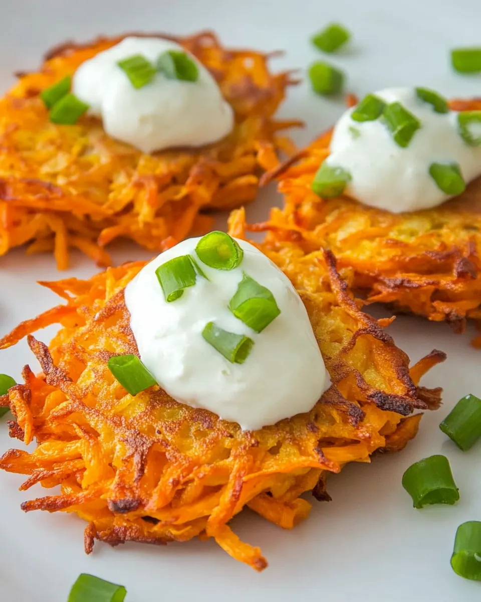 Carrot Latkes with Yogurt Sauce