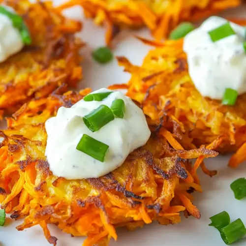 Carrot Latkes with Yogurt Sauce