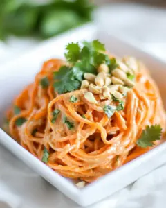 Carrot Noodles with Ginger Lime Peanut Sauce