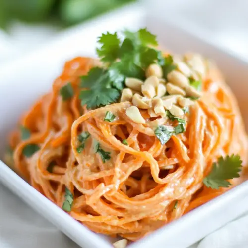 Carrot Noodles with Ginger Lime Peanut Sauce
