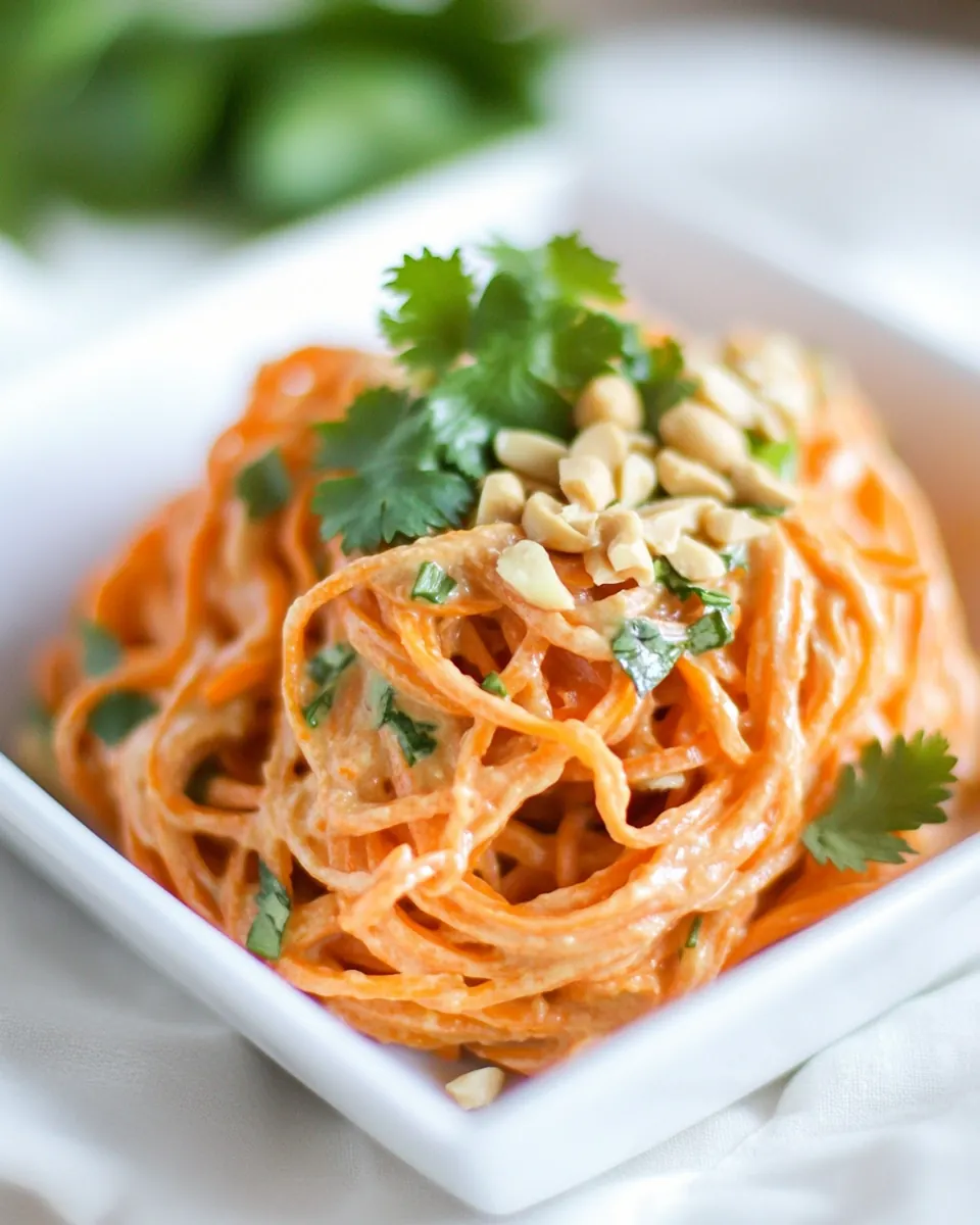 Carrot Noodles with Ginger Lime Peanut Sauce