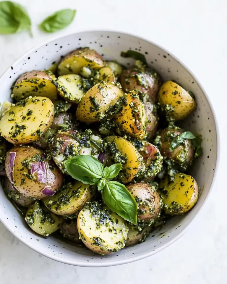 Carrot Top Pesto Potato Salad