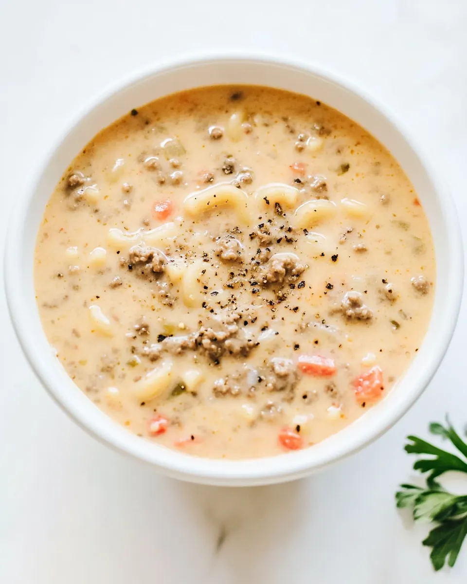 Cheeseburger Macaroni Soup