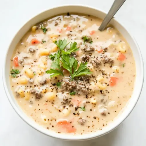 Cheeseburger Macaroni Soup