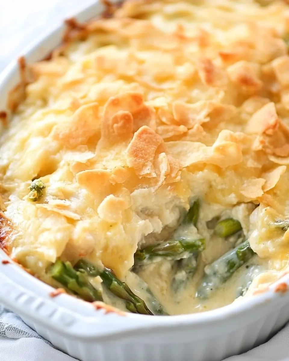 Cheesy Asparagus Shrimp Casserole