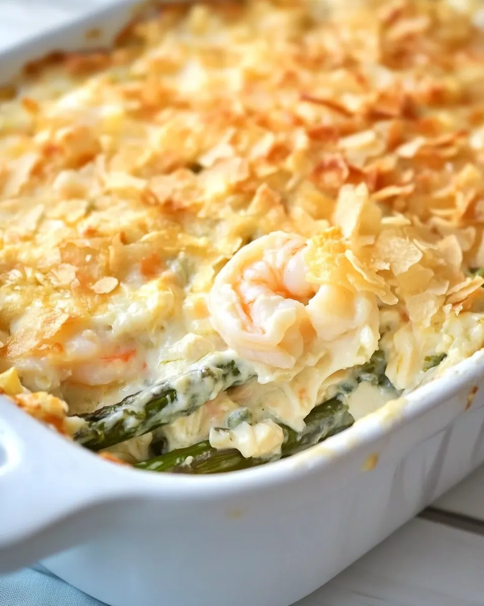 Cheesy Asparagus Shrimp Casserole