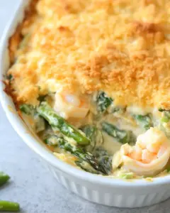 Cheesy Asparagus Shrimp Casserole
