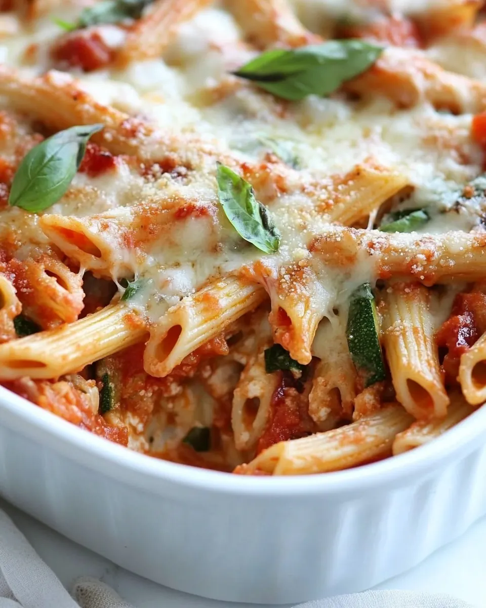 Cheesy Baked Penne with Roasted Veggies