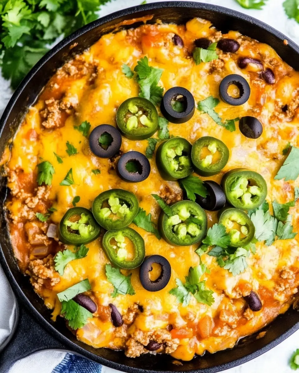 Cheesy Beef Enchilada Skillet