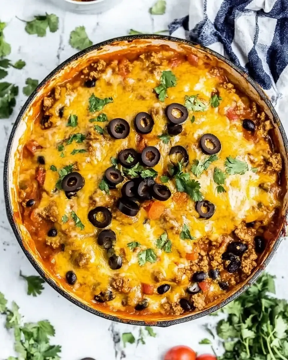 Cheesy Beef Enchilada Skillet