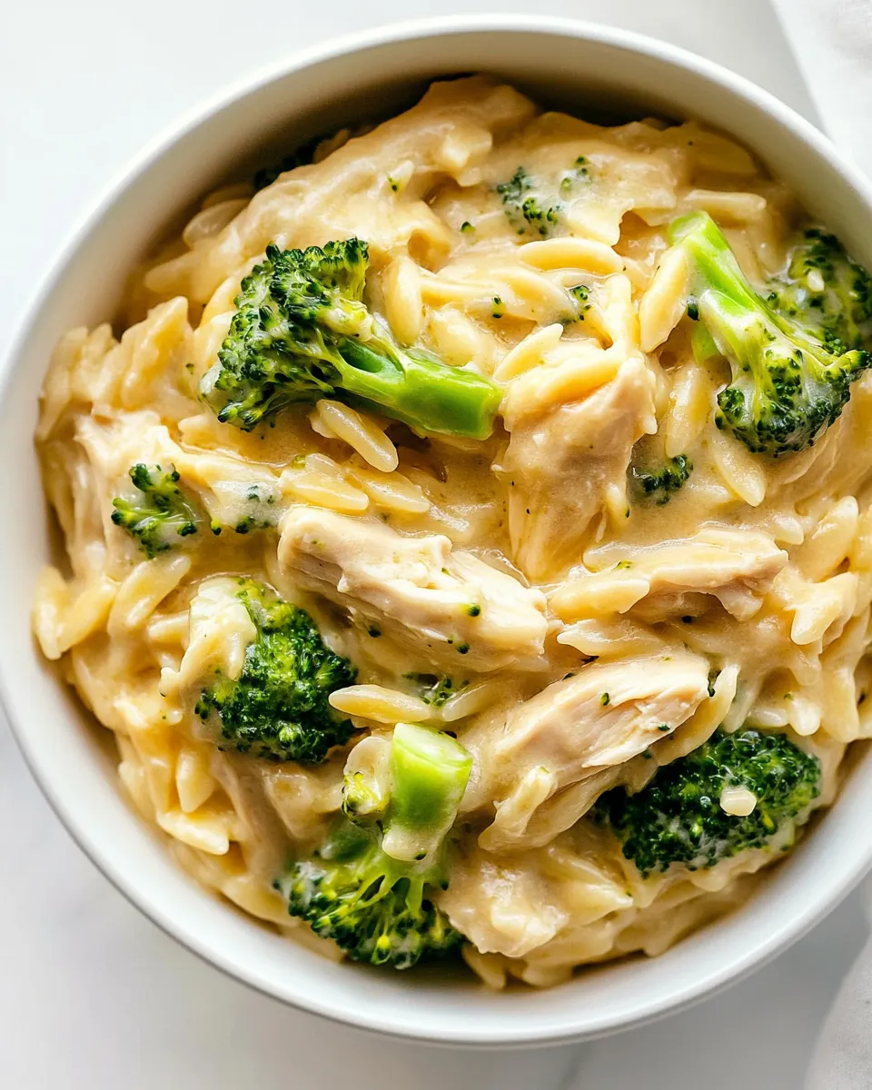Cheesy Chicken Broccoli Orzo