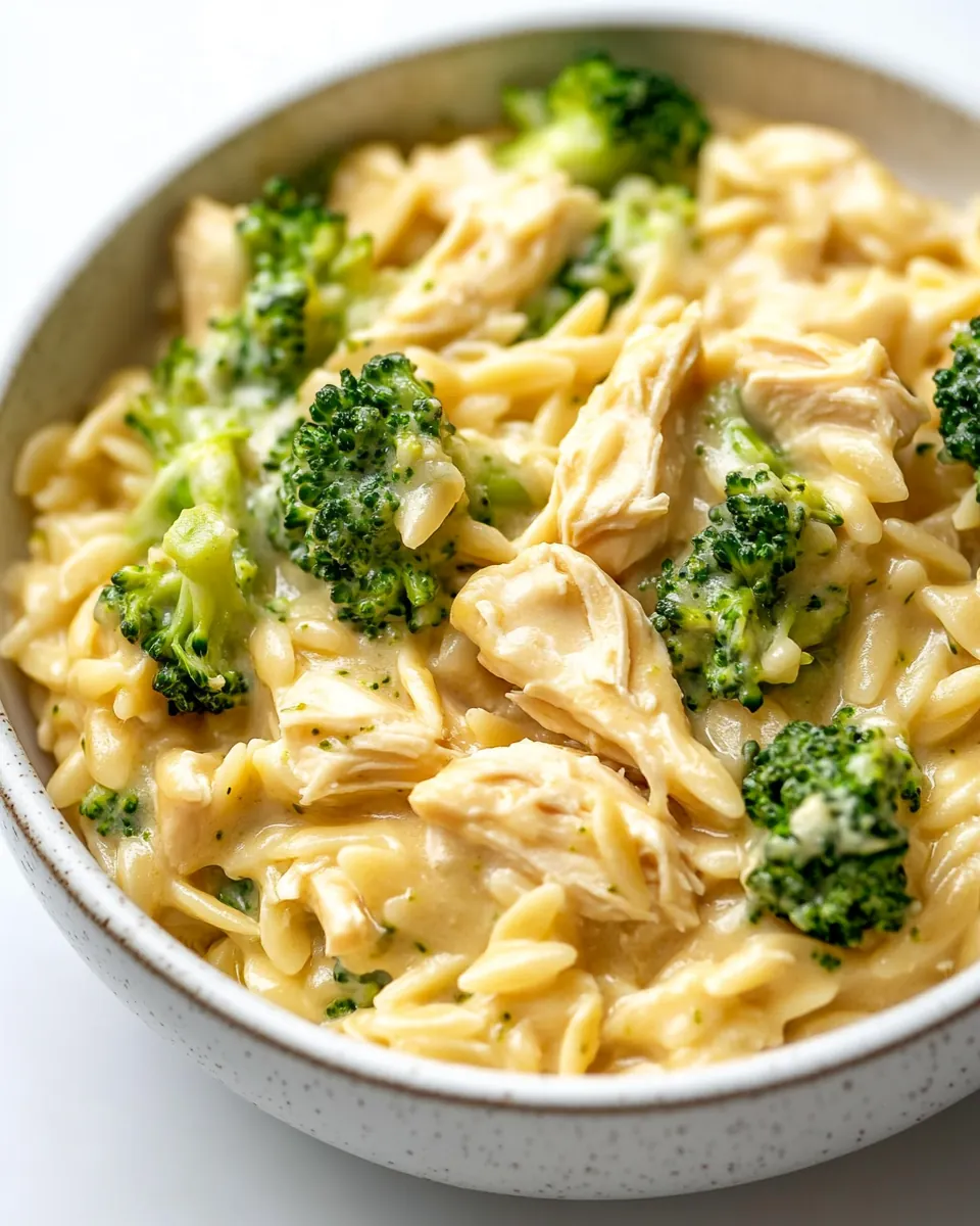 Cheesy Chicken Broccoli Orzo
